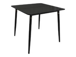 Table De Repas Pieds En Aluminium Noir Et Doré 80 X 80 Cm - BING 2406