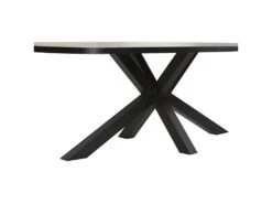 CEDRA - Table Repas Ovale 230cm Aspect Bois Piètement Métal -Mobilia Boutique table a manger 10034059