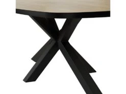 CEDRA - Table Repas Ovale 230cm Aspect Bois Piètement Métal -Mobilia Boutique table a manger 10034063