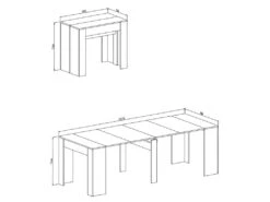 Table Console Extensible Jusqu'a 237 Cm, Couleur CIMENT, Dimensions Fermee : 90x50x78cm -Mobilia Boutique table a manger 10035475