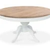 Table Ronde Extensible En Bois Massif SIDONIE Blanc -Mobilia Boutique table a manger 10035503
