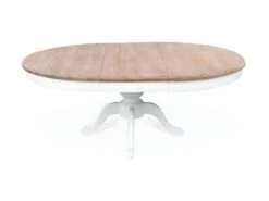 Table Ronde Extensible En Bois Massif SIDONIE Blanc -Mobilia Boutique table a manger 10035507