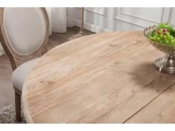 Table Ronde Extensible En Bois Massif SIDONIE Blanc -Mobilia Boutique table a manger 10035509