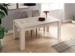 Table De Salle A Manger De 140cm Extensible 200cm, Couleur Shamal, 90.4x140.4/200.4x76.1cm 8 Table De Salle A Manger De 140cm Extensible 200cm, Couleur Shamal, 90.4x140.4/200.4x76.1cm -Mobilia Boutique table a manger 10035683