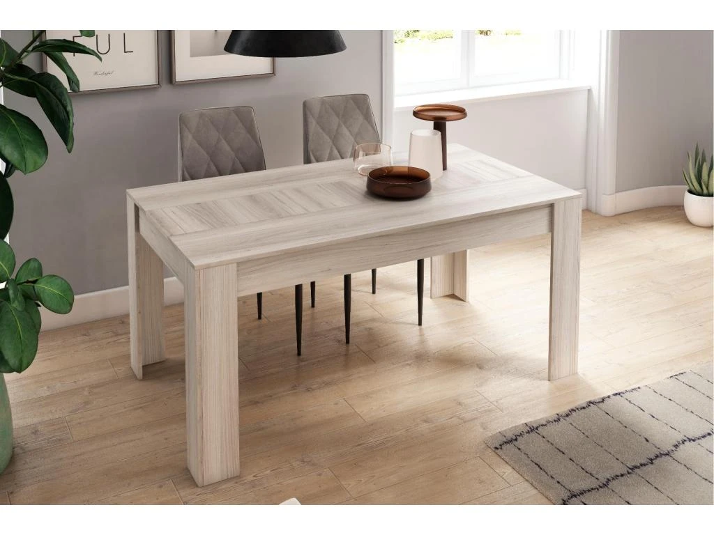 Table De Salle A Manger De 140cm Extensible 200cm, Couleur Shamal, 90.4x140.4/200.4x76.1cm 4 Table De Salle A Manger De 140cm Extensible 200cm, Couleur Shamal, 90.4x140.4/200.4x76.1cm – Image 2