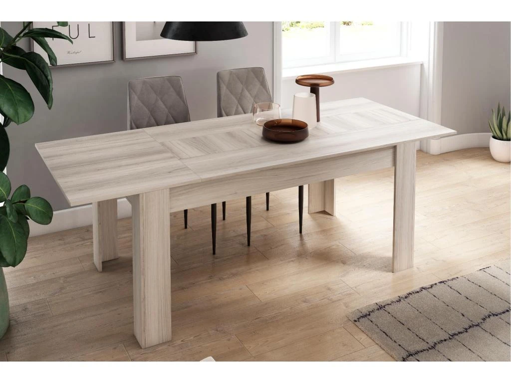 Table De Salle A Manger De 140cm Extensible 200cm, Couleur Shamal, 90.4x140.4/200.4x76.1cm 5 Table De Salle A Manger De 140cm Extensible 200cm, Couleur Shamal, 90.4x140.4/200.4x76.1cm – Image 3