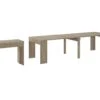 Table Console Extensible Avec Rallonges, Jusqu'a 300 Cm, Chene Clair Brosse. 2 Table Console Extensible Avec Rallonges, Jusqu'a 300 Cm, Chene Clair Brosse. -Mobilia Boutique table a manger 10035691