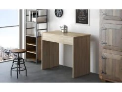 Table Console Extensible Avec Rallonges, Jusqu'a 300 Cm, Chene Clair Brosse. -Mobilia Boutique table a manger 10035695