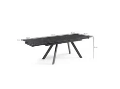 Table Extensible 160/240 Cm Céramique Noir Marbré Pieds Inclinés - INDIANA 08 -Mobilia Boutique table a manger 10035721