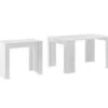 Table Console Extensible Avec Rallonges,jusqu'a 140 Cm, Couleur Blanc Mat. 2 Table Console Extensible Avec Rallonges,jusqu'a 140 Cm, Couleur Blanc Mat. -Mobilia Boutique table a manger 10035725