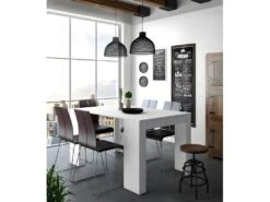 Table Console Extensible Avec Rallonges,jusqu'a 140 Cm, Couleur Blanc Mat. -Mobilia Boutique table a manger 10035727