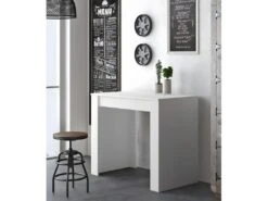 Table Console Extensible Avec Rallonges,jusqu'a 140 Cm, Couleur Blanc Mat. -Mobilia Boutique table a manger 10035729