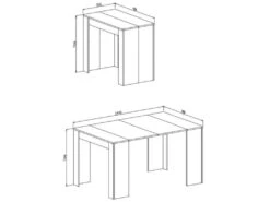 Table Console Extensible Avec Rallonges,jusqu'a 140 Cm, Couleur Blanc Mat. -Mobilia Boutique table a manger 10035731