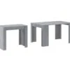 Table Console Extensible Jusqu'a 140 Cm, Couleur CIMENT, Dimensions Fermee : 90x50x78 Cm.