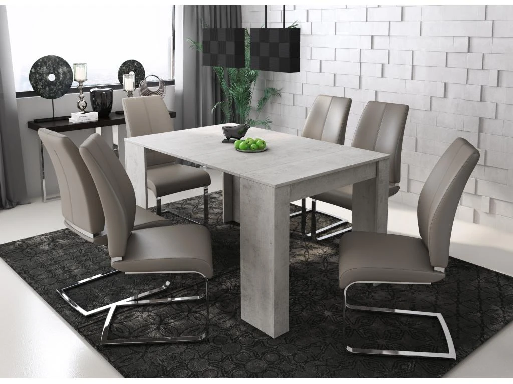 Table Console Extensible Jusqu'a 140 Cm, Couleur CIMENT, Dimensions Fermee : 90x50x78 Cm. 4 Table Console Extensible Jusqu'a 140 Cm, Couleur CIMENT, Dimensions Fermee : 90x50x78 Cm. – Image 2