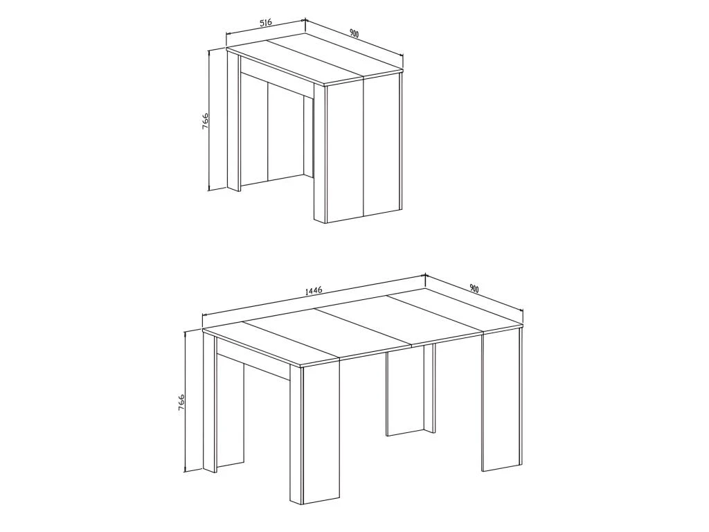 Table Console Extensible Jusqu'a 140 Cm, Couleur CIMENT, Dimensions Fermee : 90x50x78 Cm. 7 Table Console Extensible Jusqu'a 140 Cm, Couleur CIMENT, Dimensions Fermee : 90x50x78 Cm. – Image 5
