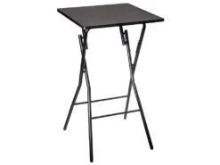 Table De Bar Pliante En Métal Coloris Noir - L.60 X L.60 X H.103 Cm