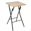 Table De Bar Pliante En Métal Coloris Naturel - L.60 X L.60 X H.103 Cm