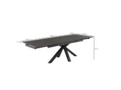 Table Extensible 160/240 Cm Céramique Gris Foncé Pied Croix - UTAH 04 -Mobilia Boutique table a manger 10233459