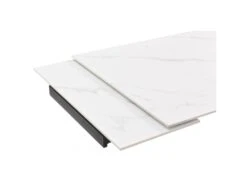 Table Extensible 160/240 Cm Céramique Blanc Marbré Pied Luge - NEVADA 02 -Mobilia Boutique table a manger 10233487