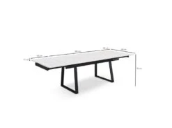 Table Extensible 160/240 Cm Céramique Blanc Marbré Pied Luge - NEVADA 02 -Mobilia Boutique table a manger 10233489