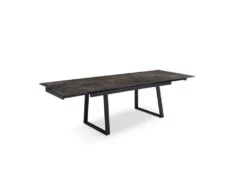 Table Extensible 160/240 Cm Céramique Gris Vieilli Pied Luge - MAINE 02 -Mobilia Boutique table a manger 10233605