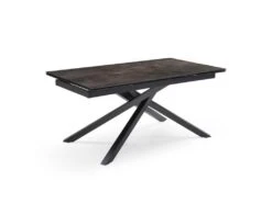 Table Extensible 160/240 Cm Céramique Gris Vieilli Pied Torsadé - MAINE 05