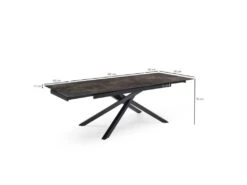 Table Extensible 160/240 Cm Céramique Gris Vieilli Pied Torsadé - MAINE 05 -Mobilia Boutique table a manger 10233639