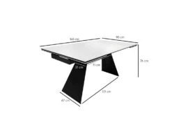 Table De Repas Extensible 160/240 Cm En Céramique Blanc - OPALE -Mobilia Boutique table a manger 10233709