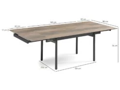 Table Extensible 160/240 Cm Céramique Effet Bois Pieds Droits - TEXAS 09 -Mobilia Boutique table a manger 10233727