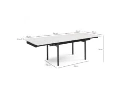 Table Extensible 160/240 Cm Céramique Blanc Marbré Pieds Droits - NEVADA 09 -Mobilia Boutique table a manger 10233757