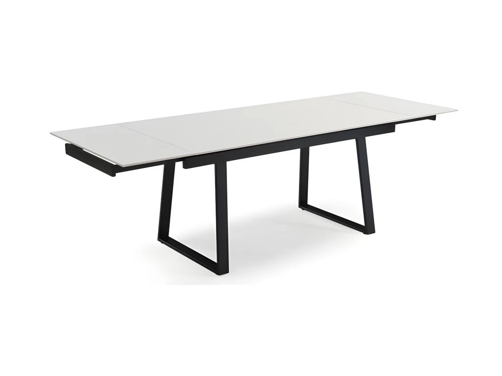 Table Extensible 160/240 Cm Céramique Blanc Pieds Luge - OREGON 02 4 Table Extensible 160/240 Cm Céramique Blanc Pieds Luge - OREGON 02 – Image 2