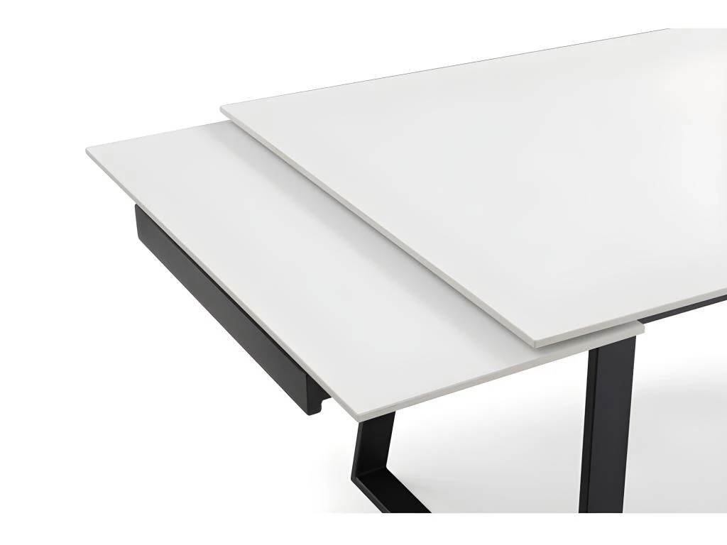 Table Extensible 160/240 Cm Céramique Blanc Pieds Luge - OREGON 02 5 Table Extensible 160/240 Cm Céramique Blanc Pieds Luge - OREGON 02 – Image 3