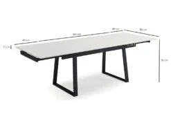 Table Extensible 160/240 Cm Céramique Blanc Pieds Luge - OREGON 02 10 Table Extensible 160/240 Cm Céramique Blanc Pieds Luge - OREGON 02 -Mobilia Boutique table a manger 10233787