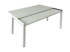 Table Extensible En Largeur 55/110 Plateau Verre Blanc - AGATE -Mobilia Boutique table a manger 10233815