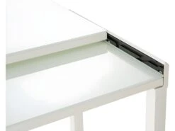 Table Extensible En Largeur 55/110 Plateau Verre Blanc - AGATE -Mobilia Boutique table a manger 10233817