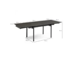 Table Extensible 160/240 Cm Céramique Gris Foncé Pieds Droits - UTAH 09 -Mobilia Boutique table a manger 10233847