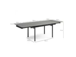 Table Extensible 160/240 Cm Céramique Gris Marbré Pieds Droits - ARIZONA 09 -Mobilia Boutique table a manger 10233887
