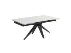 Table Extensible 160/240 Cm Céramique Blanc Pied étoile - OREGON 06