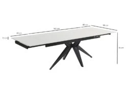 Table Extensible 160/240 Cm Céramique Blanc Pied étoile - OREGON 06 -Mobilia Boutique table a manger 10233917
