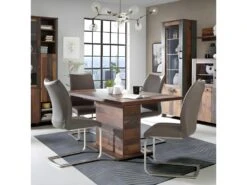 Table De Repas Extensible L160/200 Cm Effet Bois Vieilli - BUCK -Mobilia Boutique table a manger 10233993