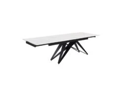 Table Extensible 160/240 Cm Céramique Blanc Marbré Pied Géométrique - NEVADA 03 8 Table Extensible 160/240 Cm Céramique Blanc Marbré Pied Géométrique - NEVADA 03 -Mobilia Boutique table a manger 10234003