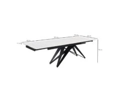 Table Extensible 160/240 Cm Céramique Blanc Marbré Pied Géométrique - NEVADA 03 10 Table Extensible 160/240 Cm Céramique Blanc Marbré Pied Géométrique - NEVADA 03 -Mobilia Boutique table a manger 10234007