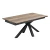 Table Extensible 160/240 Cm Céramique Effet Bois Pied Croisé - TEXAS 04 -Mobilia Boutique table a manger 10234011