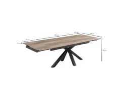 Table Extensible 160/240 Cm Céramique Effet Bois Pied Croisé - TEXAS 04 10 Table Extensible 160/240 Cm Céramique Effet Bois Pied Croisé - TEXAS 04 -Mobilia Boutique table a manger 10234017