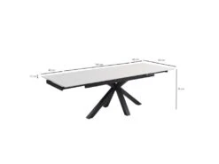 Table Extensible 160/240 Cm Céramique Blanc Pied Croix - OREGON 04 -Mobilia Boutique table a manger 10234065