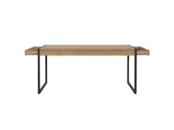 Table De Repas Revêtement Effet Chêne Piètement Métal Noir Mat - MODE -Mobilia Boutique table a manger 10346495