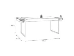 Table De Repas Revêtement Effet Chêne Piètement Métal Noir Mat - MODE -Mobilia Boutique table a manger 10346499