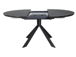 Table Ronde Extensible 120/160 Cm Céramique Gris Anthracite - HARDY -Mobilia Boutique table a manger 10346567