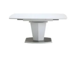 Table Extensible Blanche 120 à 160 Cm Pied Acier Brosser - DONA